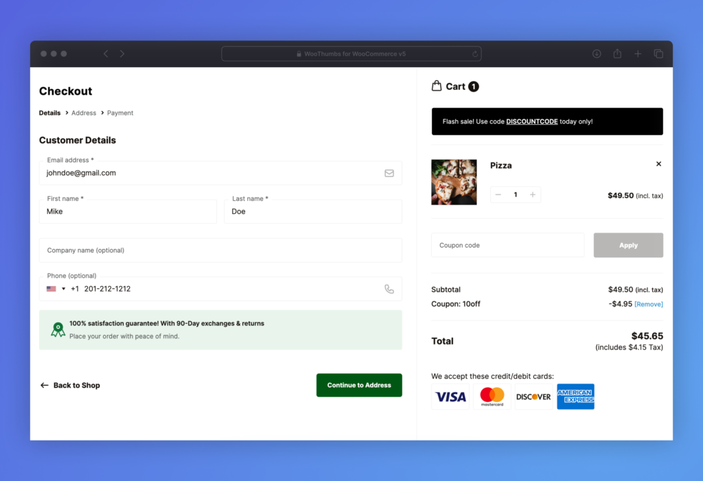 woocommerce conditional checkout elements Flux