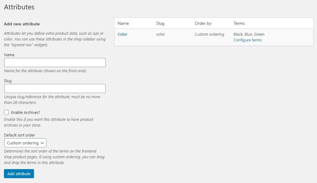 add new attribute WooCommerce
