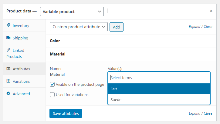 attribute values