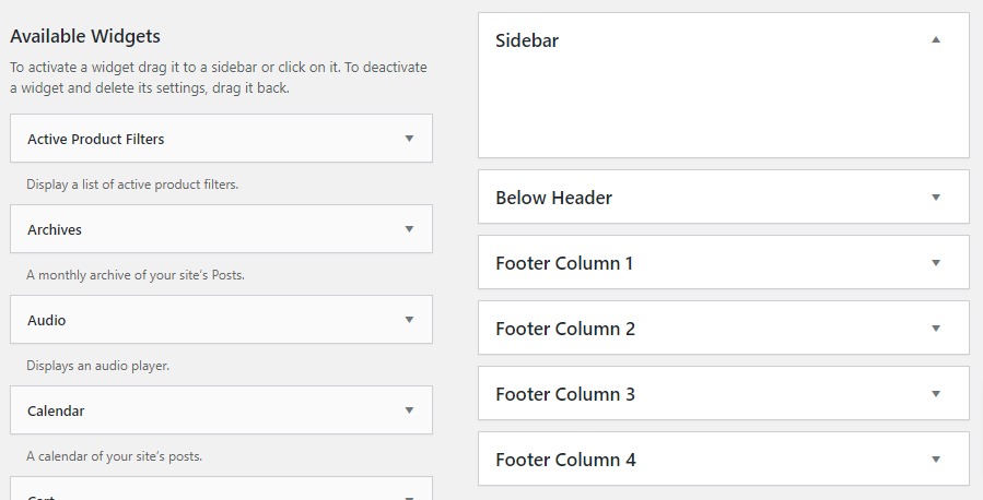 widgets page