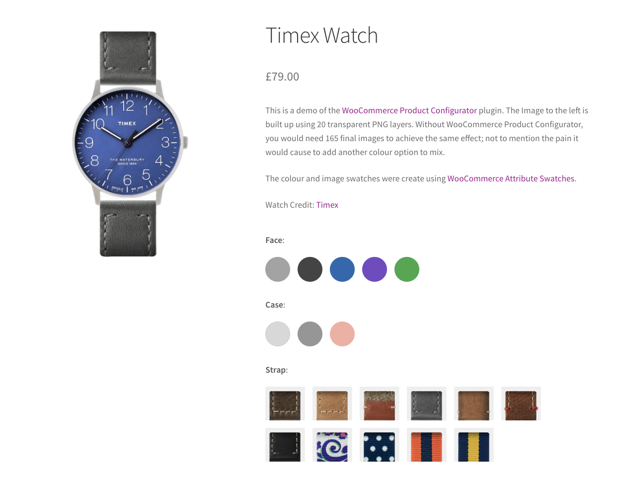 Example of configurable product