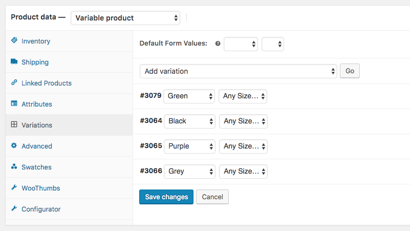 add variations