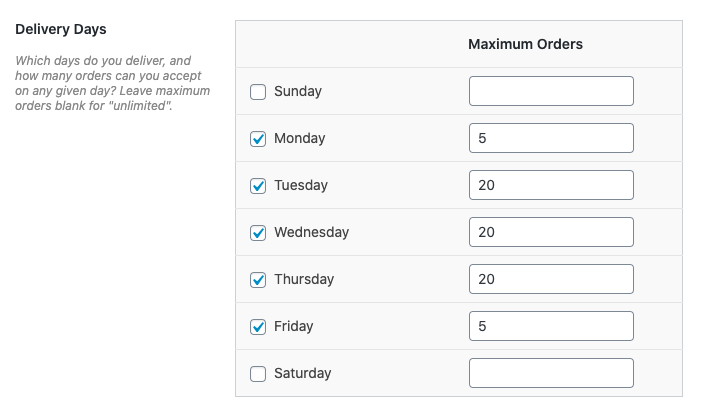 maximum orders for collection
