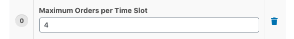 maximum orders time slot