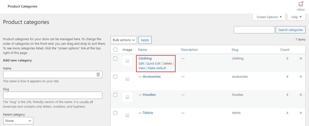 edit category