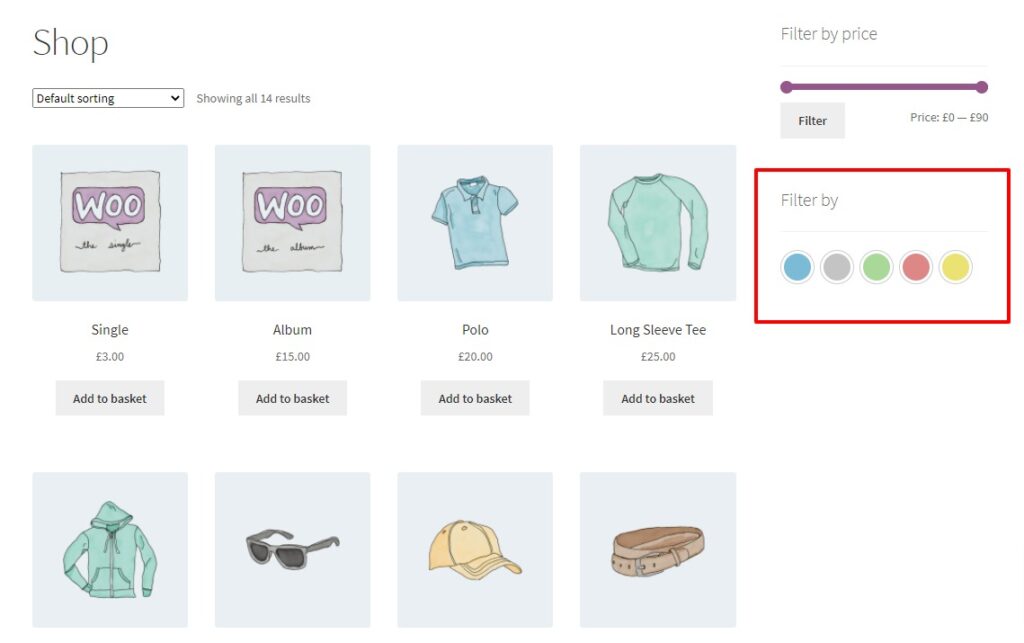 filter by swatch woocommerce