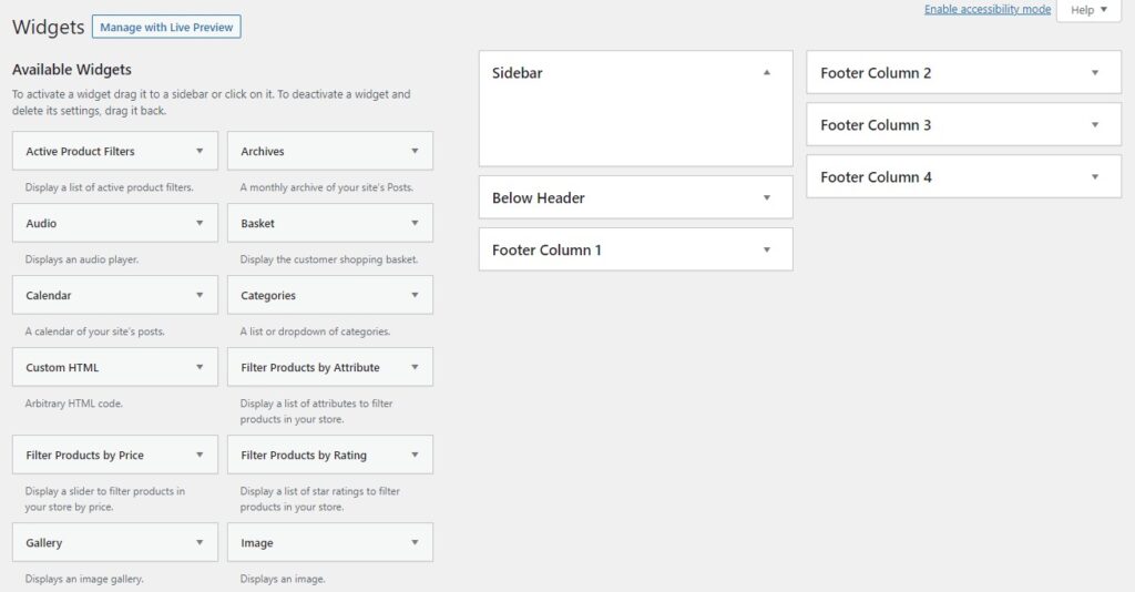 WooCommerce filter widgets