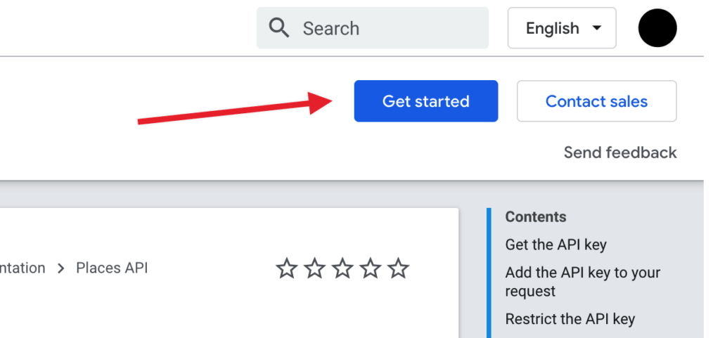 google API key