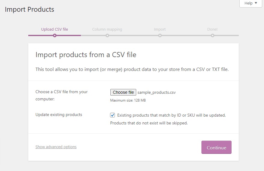 update existing products