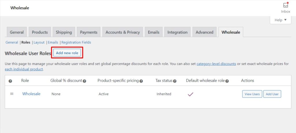 add new user role woocommerce