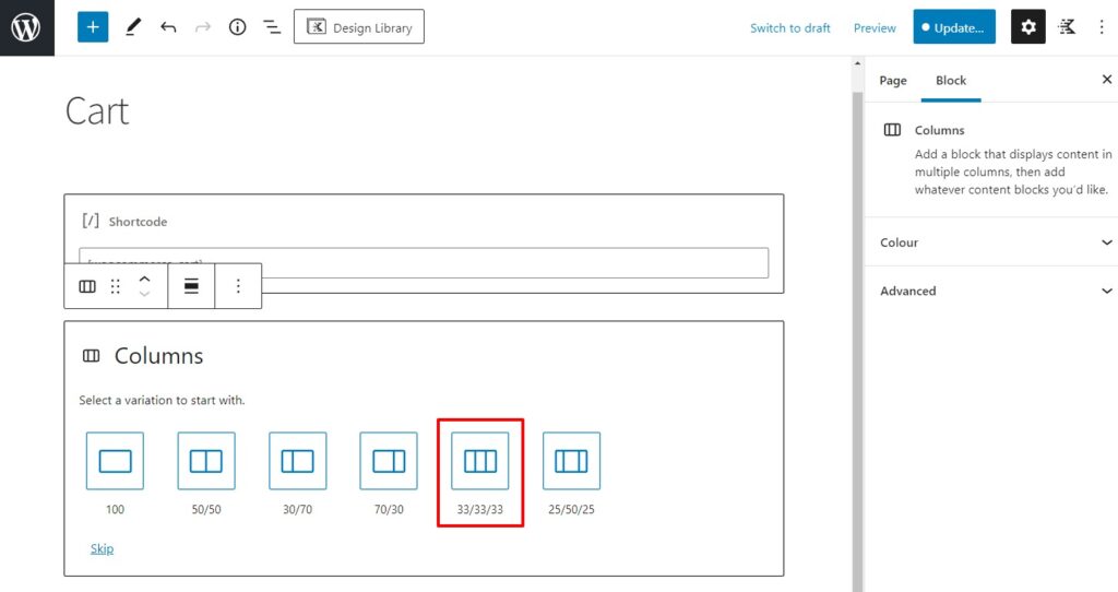 33 column wordpress