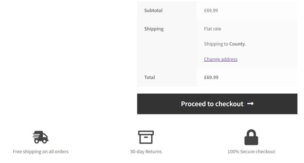 Cart page icons
