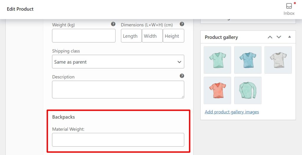 custom field for variation