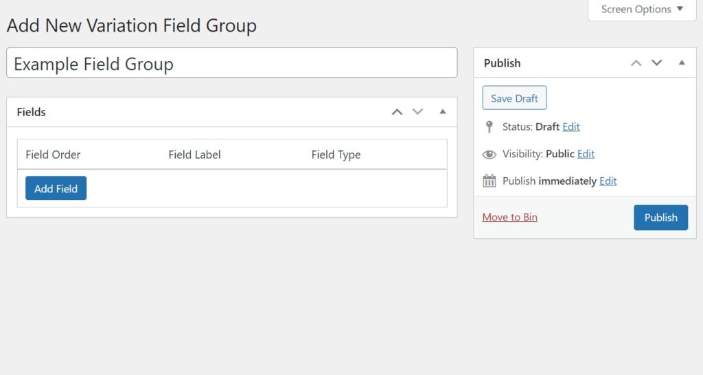 custom field group
