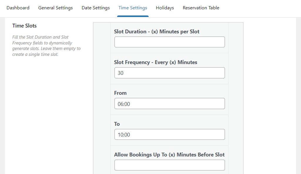 time slots woocommerce