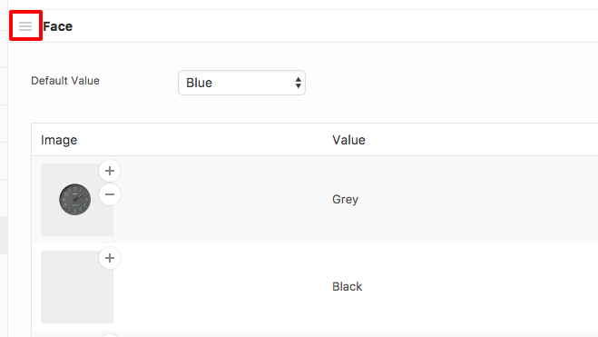 product configurator re-order layers