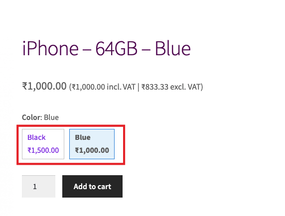 price on linked product button woocommerce