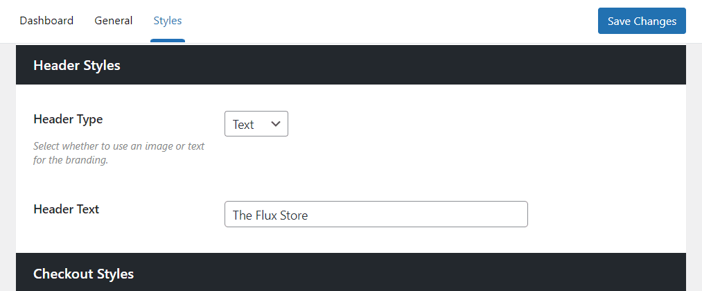 WooCommerce checkout header style