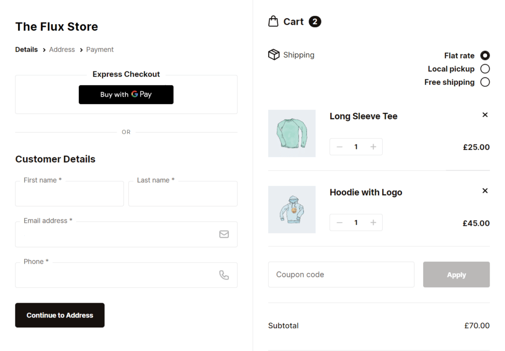 Flux Checkout Modern