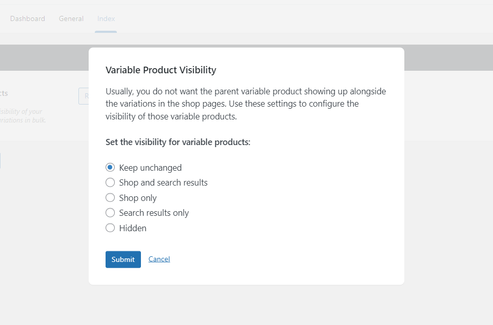 variation visibility