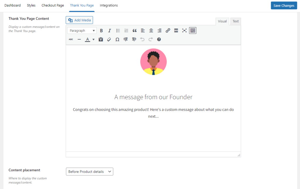 content editor flux checkout