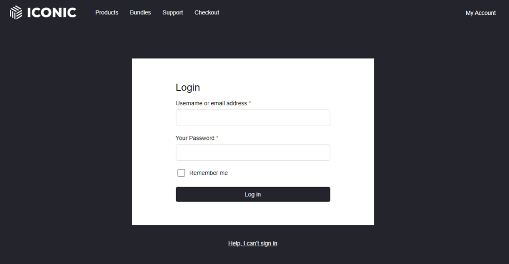 my account login iconic