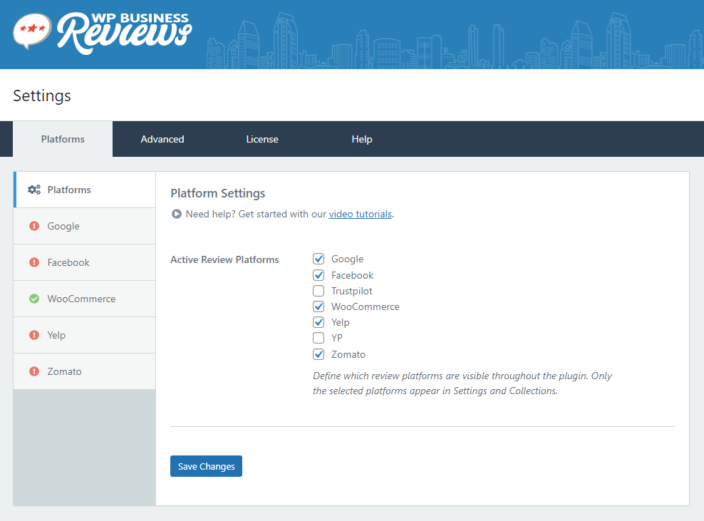 wpbr settings