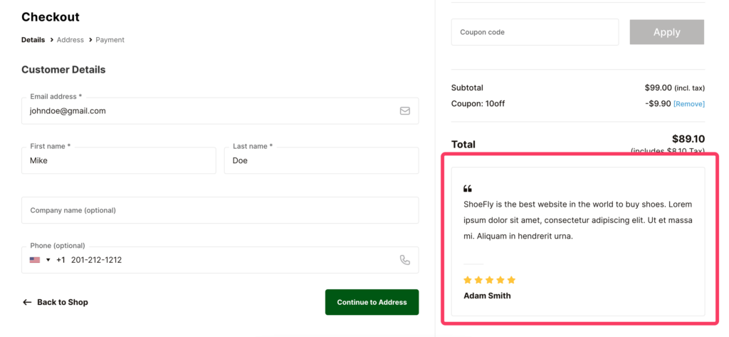 Flux checkout elements - frontend demo