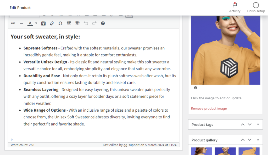 seo product description format